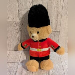 Charming Guard Bear Plush in Red and Black 10" Tall